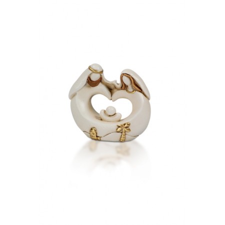 Presépio Estilizado Bege C/Dourado Coração 7.5x6cm Presépio Estilizado Bege C/Dourado Coração 7.5x6cm