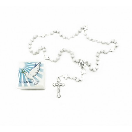 Terço da Paz C/ Oração e Cx. Ilustrada Terço da Paz C/ Oração e Cx. Ilustrada