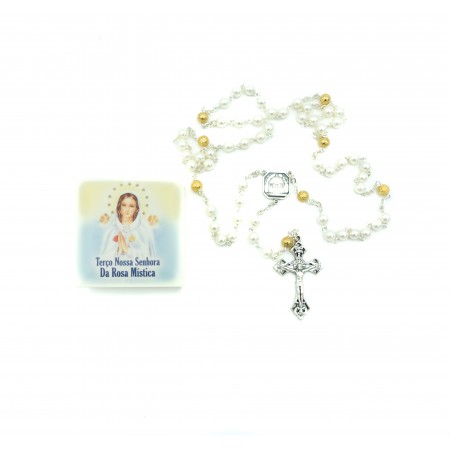 Terço de N. Sra Rosa Mística C/ Oração Cx. Ilustrada Terço de N. Sra Rosa Mística C/ Oração Cx. Ilustrada