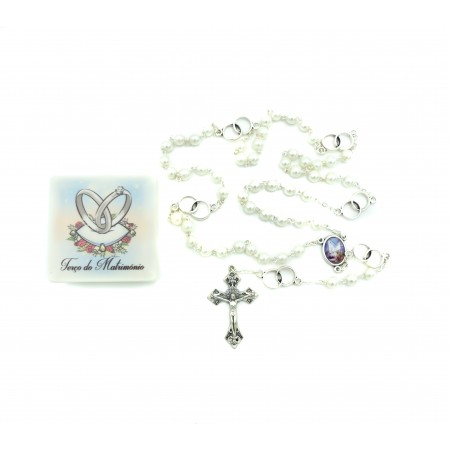 Terço do Matrimónio Argentado Conta Pérola Terço do Matrimónio Argentado Conta Pérola