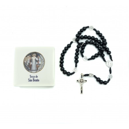 Terço de São Bento C/ Oração e Cx. Ilustrada Terço de São Bento C/ Oração e Cx. Ilustrada