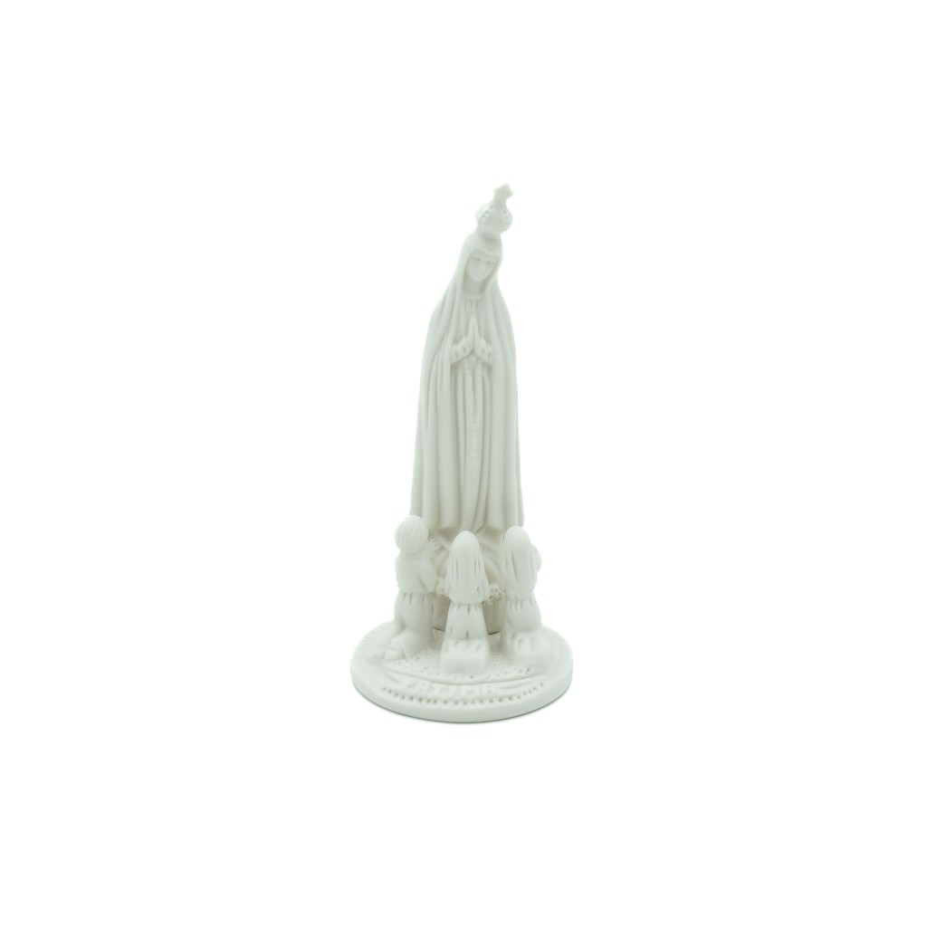 Aparição Fátima Porcelana Branca Miniatura 12cm 