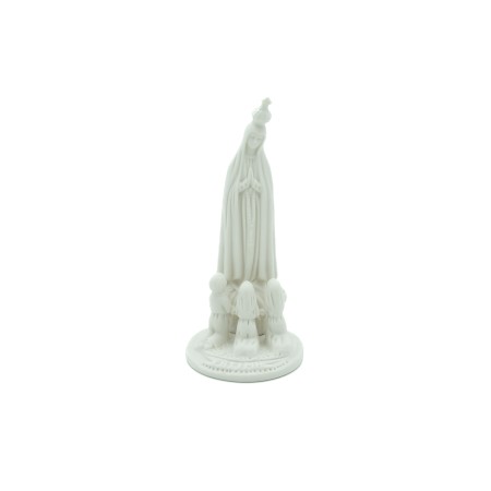 Aparição Fátima Porcelana Branca Miniatura 12cm  Aparição Fátima Porcelana Branca Miniatura 12cm