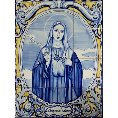 Painel de 12  Azulejos Pintados à Mão Tradicional Painel de 12  Azulejos Pintados à Mão Tradicional