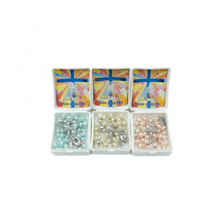 Terço Pérola + Frasco de Água de Fátima C/ Caixa Terço Pérola + Frasco de Água de Fátima C/ Caixa