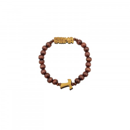 Pulseira em Madeira e Cordão + Fátima Pulseira em Madeira e Cordão + Fátima