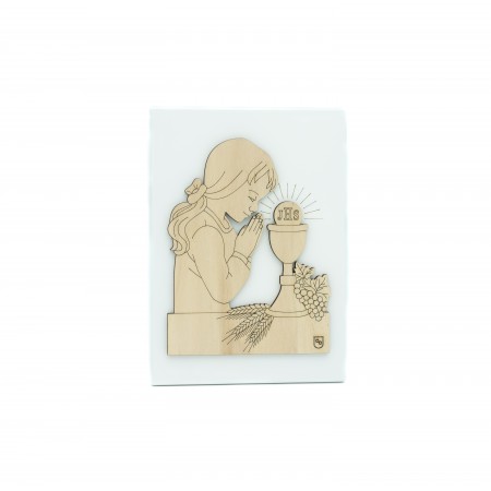 Placa de Madeira 3D Comunhão - Menina Placa de Madeira 3D Comunhão - Menina