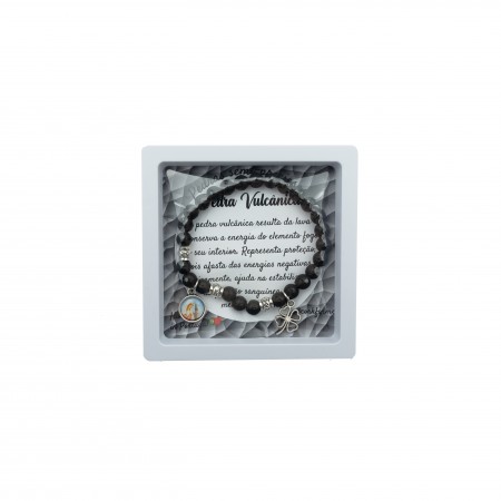 Pulseira Pedra S.P. Pedra Vulcânica Pulseira Pedra S.P. Pedra Vulcânica