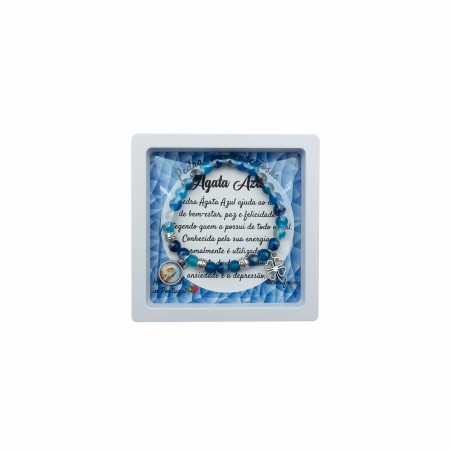 Pulseira Pedra S.P. Ágata Azul Pulseira Pedra S.P. Ágata Azul