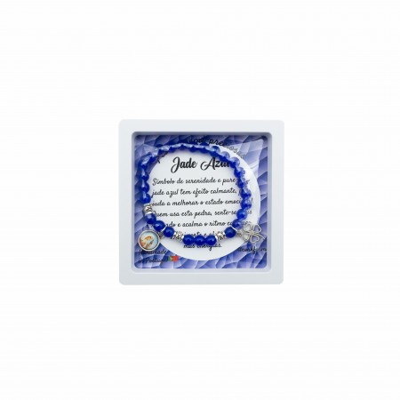Pulseira Pedra S.P. Jade Azul Pulseira Pedra S.P. Jade Azul