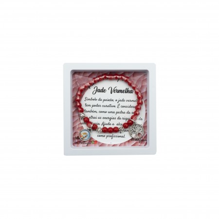 Pulseira Pedra S.P. Jade Vermelho Pulseira Pedra S.P. Jade Vermelho
