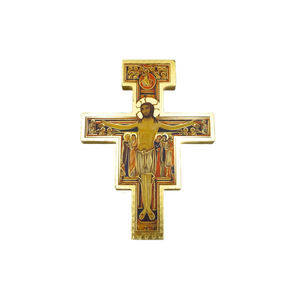 Cruz de São Damião em Madeira 25cmx18,5cm