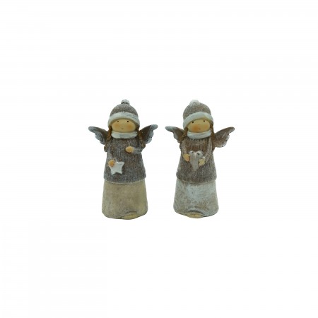 Anjo Resina Beje C/ Brilhantes 9,5cm Sort.2 