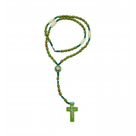 Terço de Cordão C/ Conta em Madeira Div. Cores