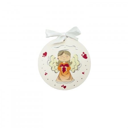 Medalhão Madeira C/ Anjo Medalhão Madeira C/ Anjo