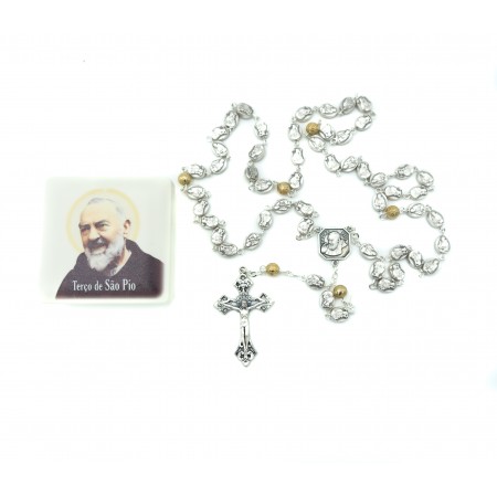 Terço do São Padre Pio C/ Oração e Cx. Ilustrada Terço do São Padre Pio C/ Oração e Cx. Ilustrada