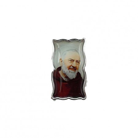 Íman Alumínio C/ Padre Pio em Resina