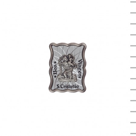 Íman com Moldura São Cristóvão Metal Branco