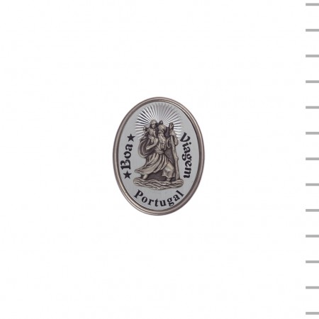 Íman Oval Prateado São Cristóvão Metal Íman Oval Prateado São Cristóvão Metal