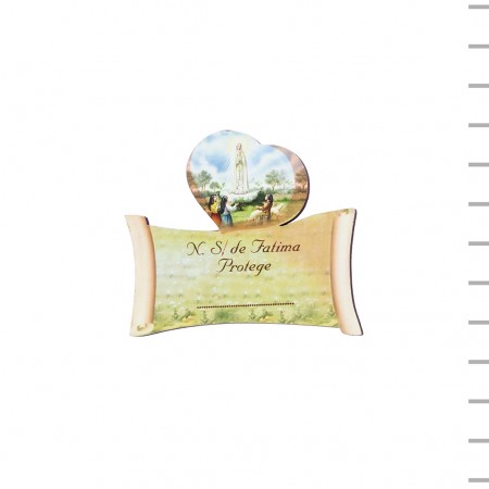 Íman Pergaminho e Coração Fátima Personalizável Íman Pergaminho e Coração Fátima Personalizável