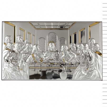 Última Ceia de Cristo Bilaminado Ouro 26*15cm Última Ceia de Cristo Bilaminado Ouro 26*15cm