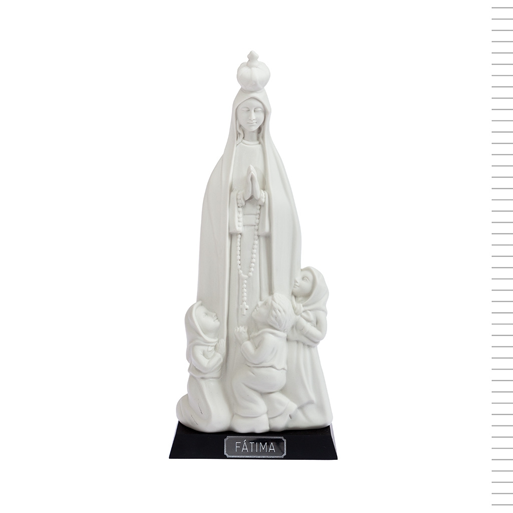 Aparição de Fátima Estilizada Porcelana Branca 33cm