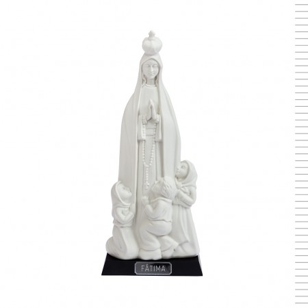 Aparição de Fátima Estilizada Porcelana Branca 33cm Aparição de Fátima Estilizada Porcelana Branca 33cm