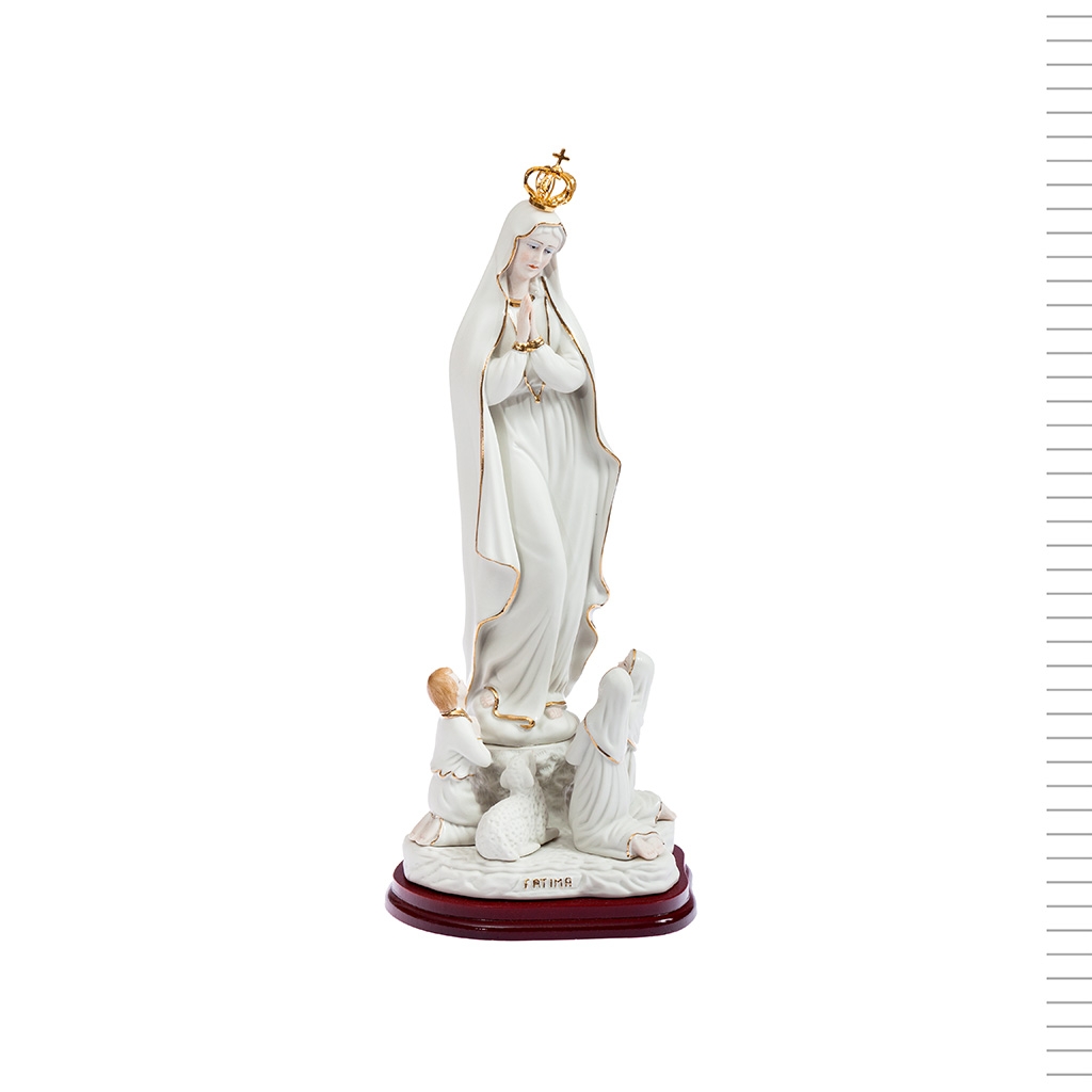 Aparição de Fátima Porcelana Ouro 30cm