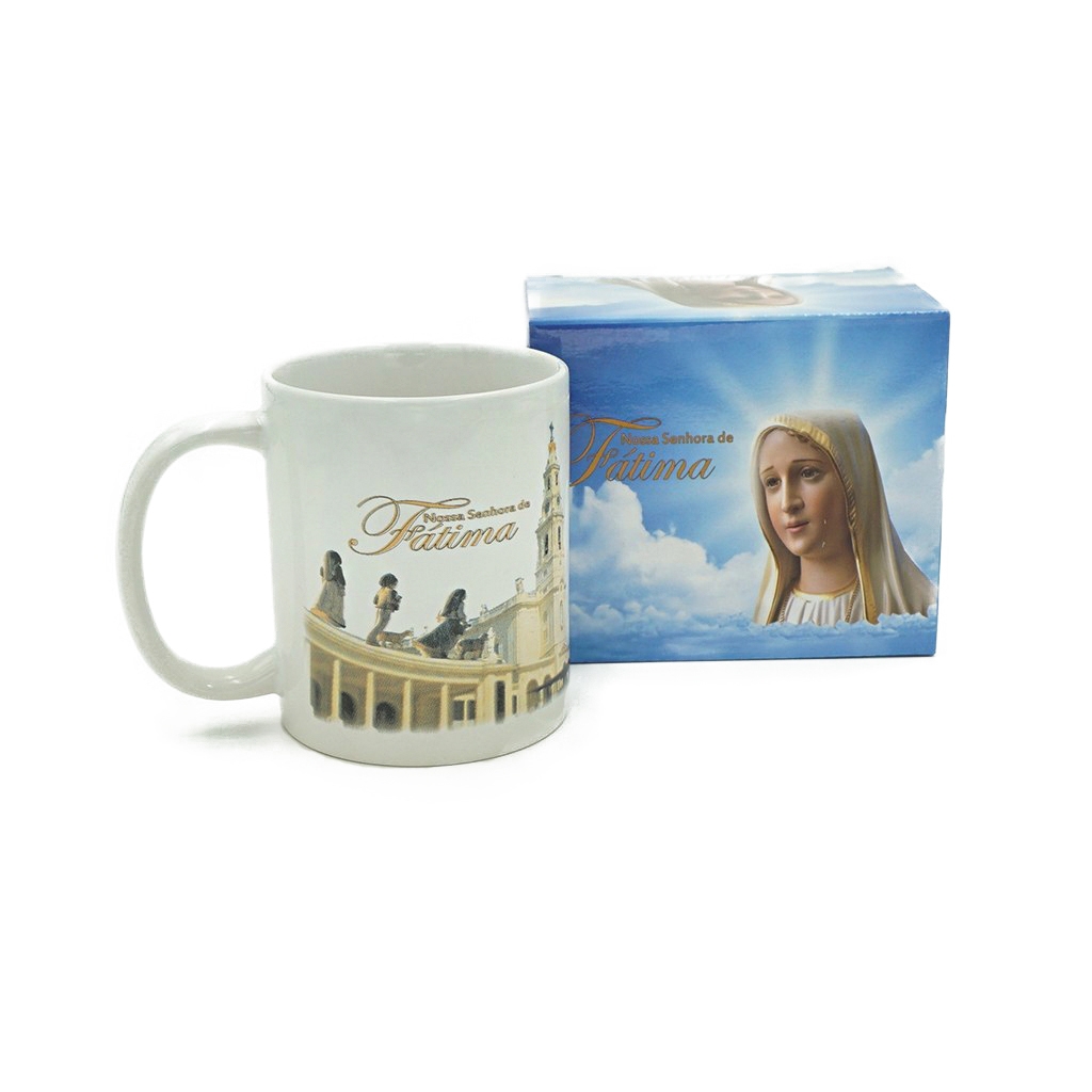 Caneca de Fátima/Santuário em Caixa de Cartão