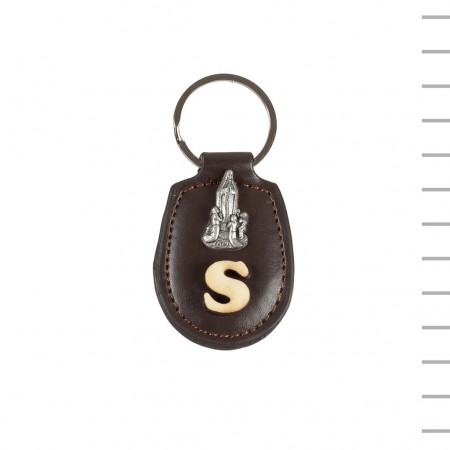 Chaveiro Cabedal C/ Fatima e Inicial Chaveiro Cabedal C/ Fatima e Inicial