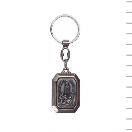 Chaveiro Rectangular Facetado Fátima/ São Cristóvão Metal Chaveiro Rectangular Facetado Fátima/ São Cristóvão Metal