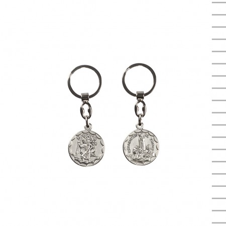 Porta Chaves Metal Redondo C/Aparição e S. Cristóvão Porta Chaves Metal Redondo C/Aparição e S. Cristóvão