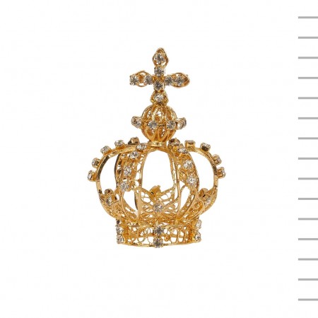 Coroa de Filigrana de Metal nº 7 com Muita Pedra 3,4 cm de Diâmetro Coroa de Filigrana de Metal nº 7 com Muita Pedra 3,4 cm de Diâmetro