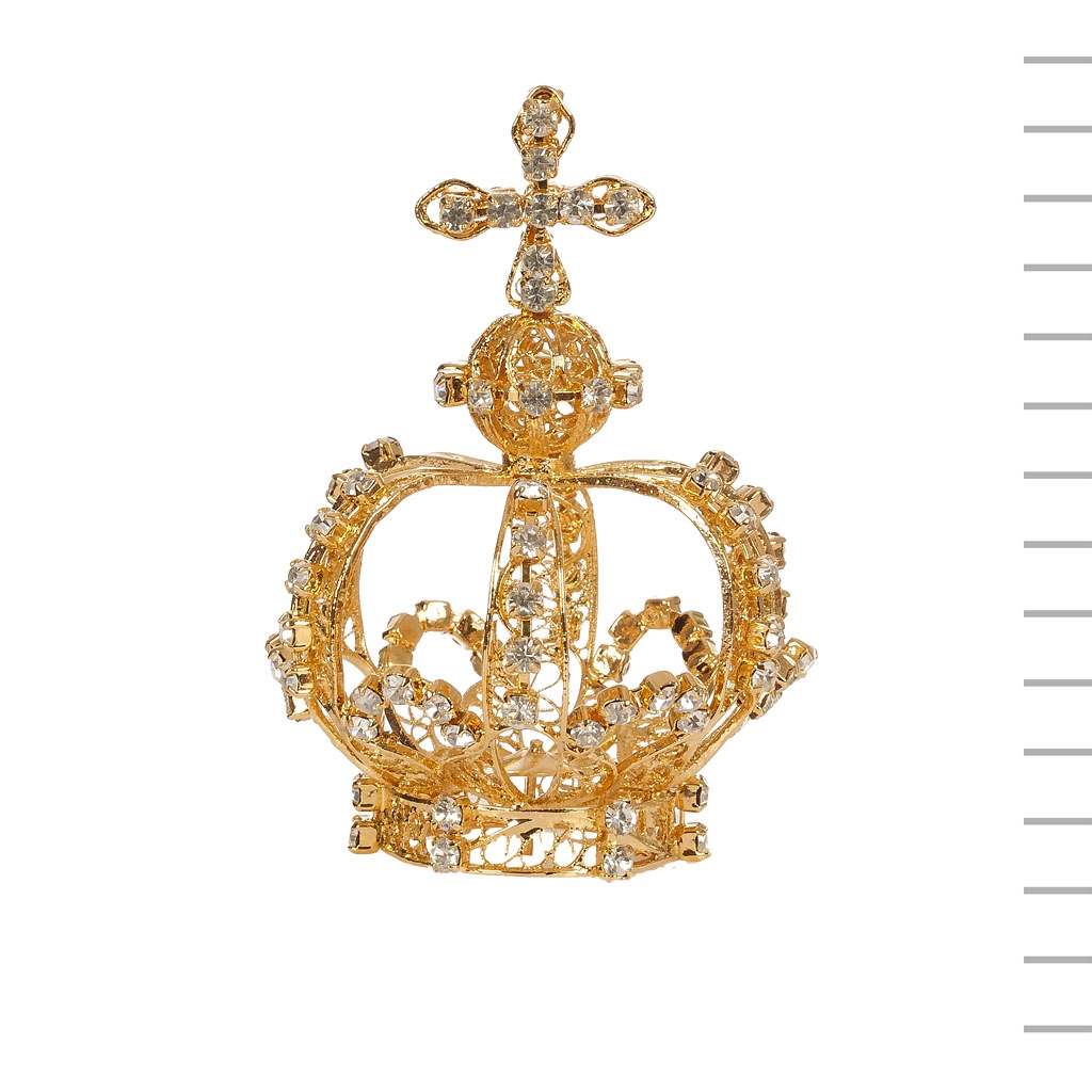 Coroa de Filigrana de Metal nº8 com Muita Pedra 3,6 cm Diâmetro
