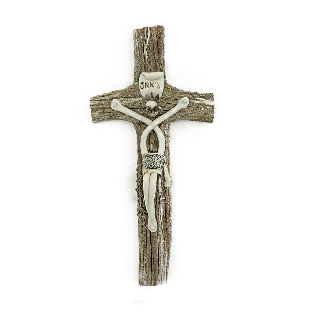 Crucifixo Artesanal Porcelana e Grês