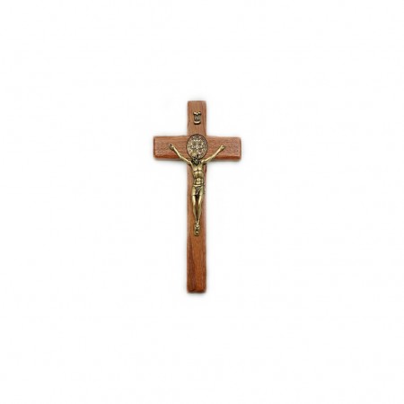 Crucifixo de Parede C/ Medalha de São Bento 13x7cm Crucifixo de Parede C/ Medalha de São Bento 13x7cm