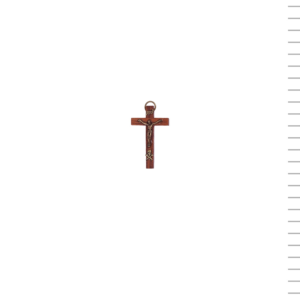 Crucifixo de Parede com Caveiras 5,1*3,1cm