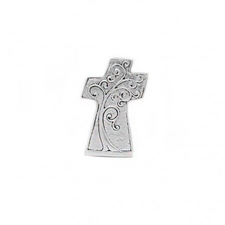 Crucifixo de Pousar Argentado Div. Motivos 9cm Crucifixo de Pousar Argentado Div. Motivos 9cm