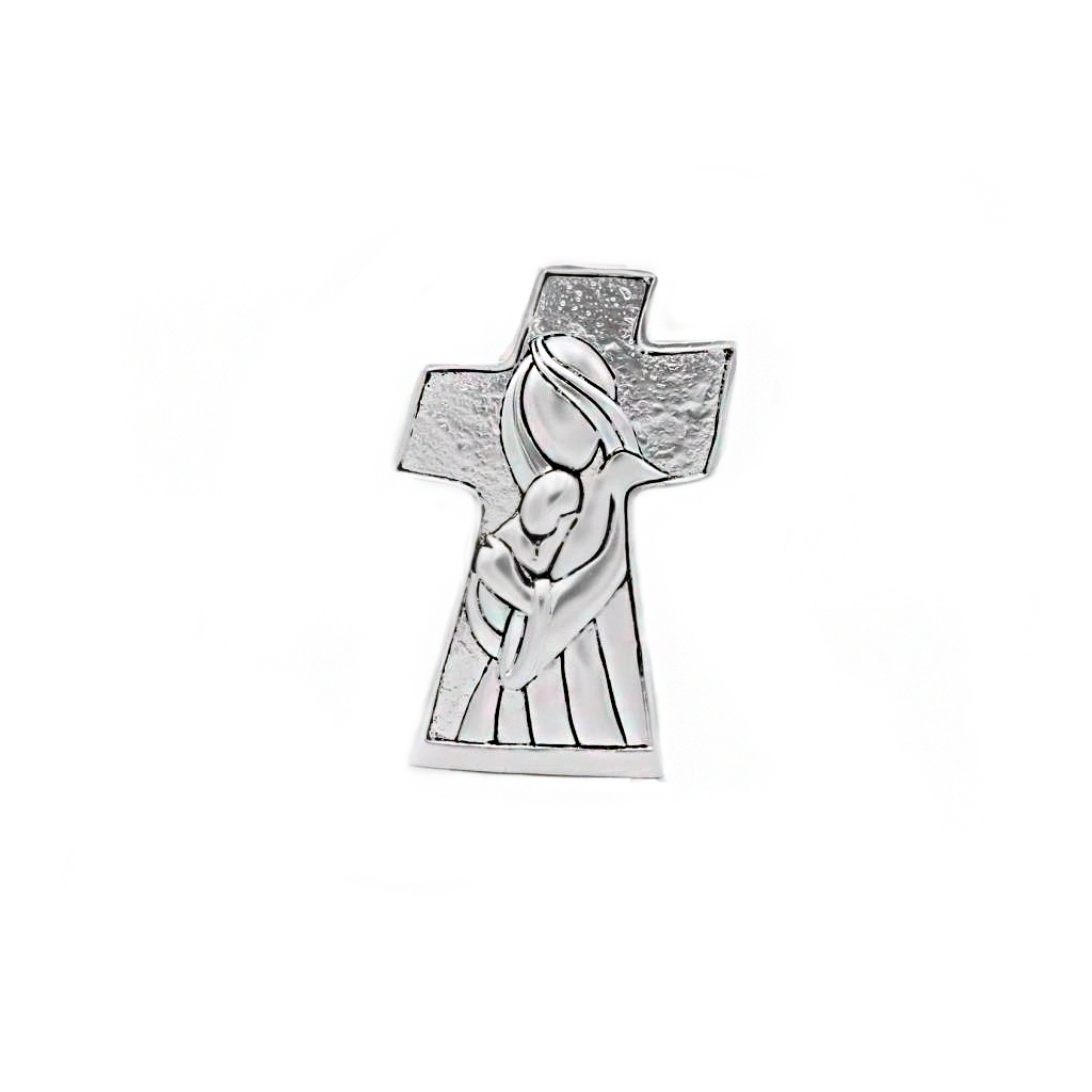 Crucifixo de Pousar Argentado Div. Motivos 9cm