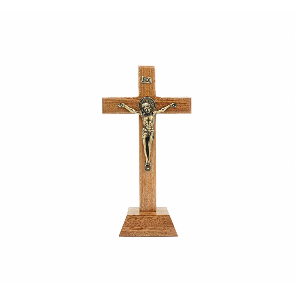Crucifixo de Pousar C/Medalha de São Bento25x14cm