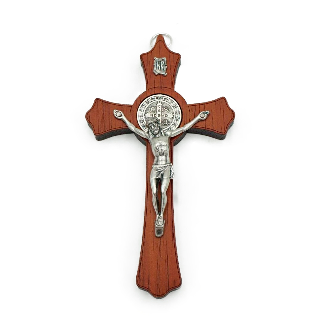 Crucifixo de São Bento em Madeira 15x8.4cm