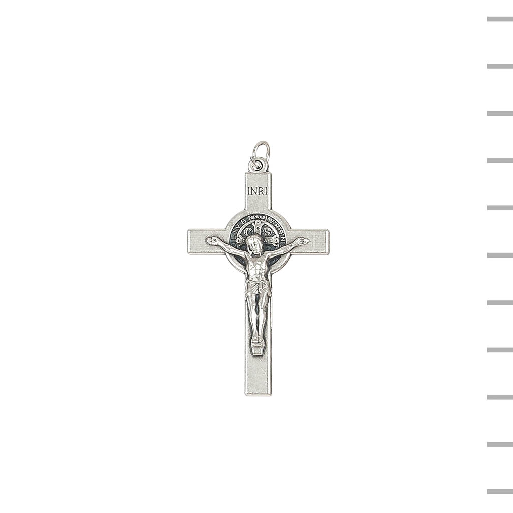 Crucifixo de São Bento Metal Argentado 5.00*3.00cm