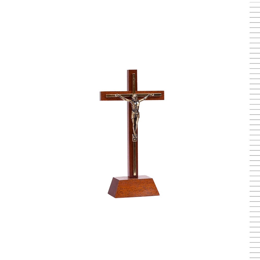 Crucifixo Duplo Metal de Pé 24,5*13,1cm