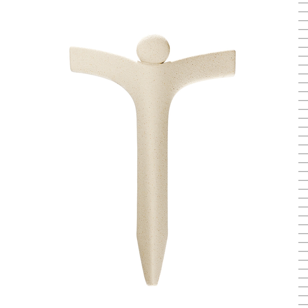 Crucifixo Estilizado em Porcelana/Grês 14*28cm