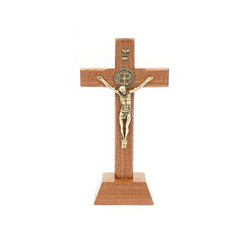 Crucifixo Pousar Medalha de S. Bento 22,5x12,5cm
