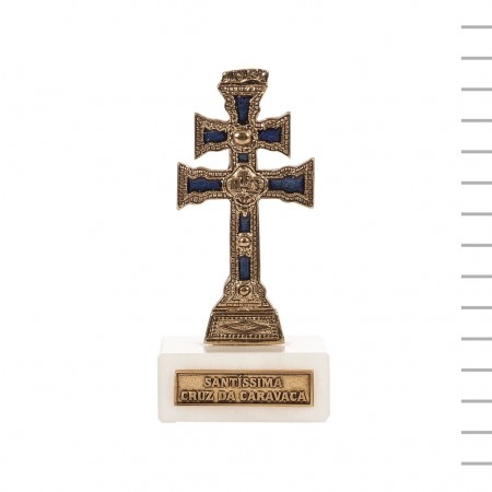 Cruz da Caravaca Pequena Prateada C/ Base