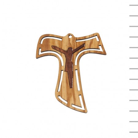 Cruz de Tau em Madeira Bicolor 7.50cm Cruz de Tau em Madeira Bicolor 7.50cm