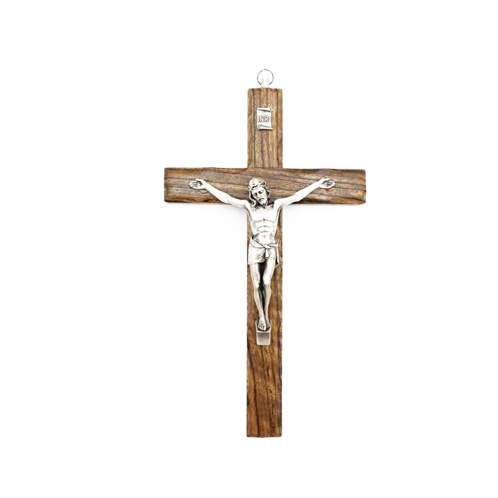 Cruz Madeira Cristo Oxidado C/ Caixa 20cm