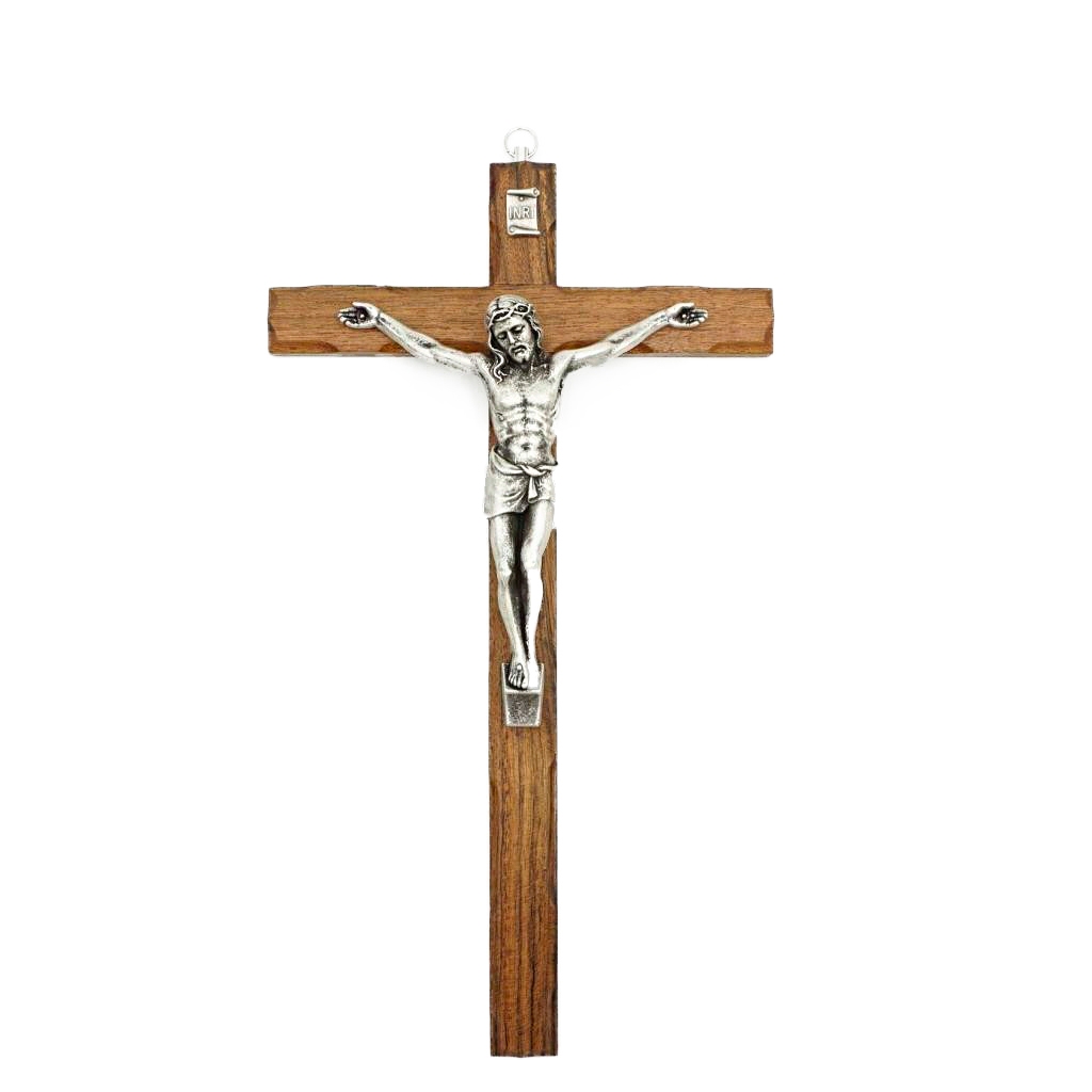 Cruz Madeira Cristo Oxidado C/ Caixa 30cm