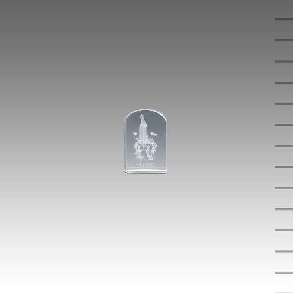 Cubo Cristal com Cúpula Aparição de Fátima 2.8*1.8cm